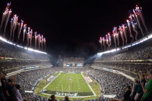 NFL Season; Sep 19, 2013; Philadelphia, PA, USA; General view of fireworks during the NFL game between the Kansas City Chiefs and the Philadelphia Eagles at Lincoln Financial Field. Mandatory Credit: Kirby Lee-USA TODAY Sports